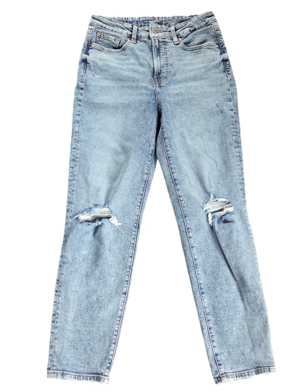 Old Navy OG Straight Distressed Denim Jeans Size 8 Tall